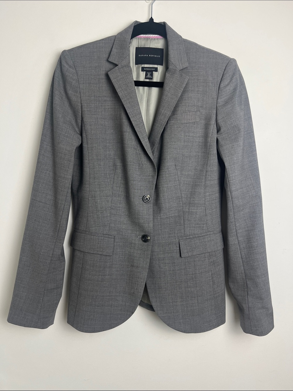 Banana Republic 6T Woven In Italy Wool Heather Gray Two-Button Front Blazer